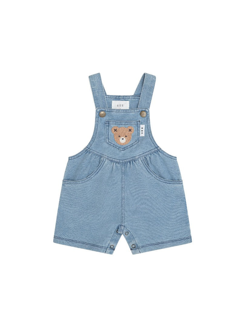 Huxbaby - Huxbear Knit Denim Short Overalls