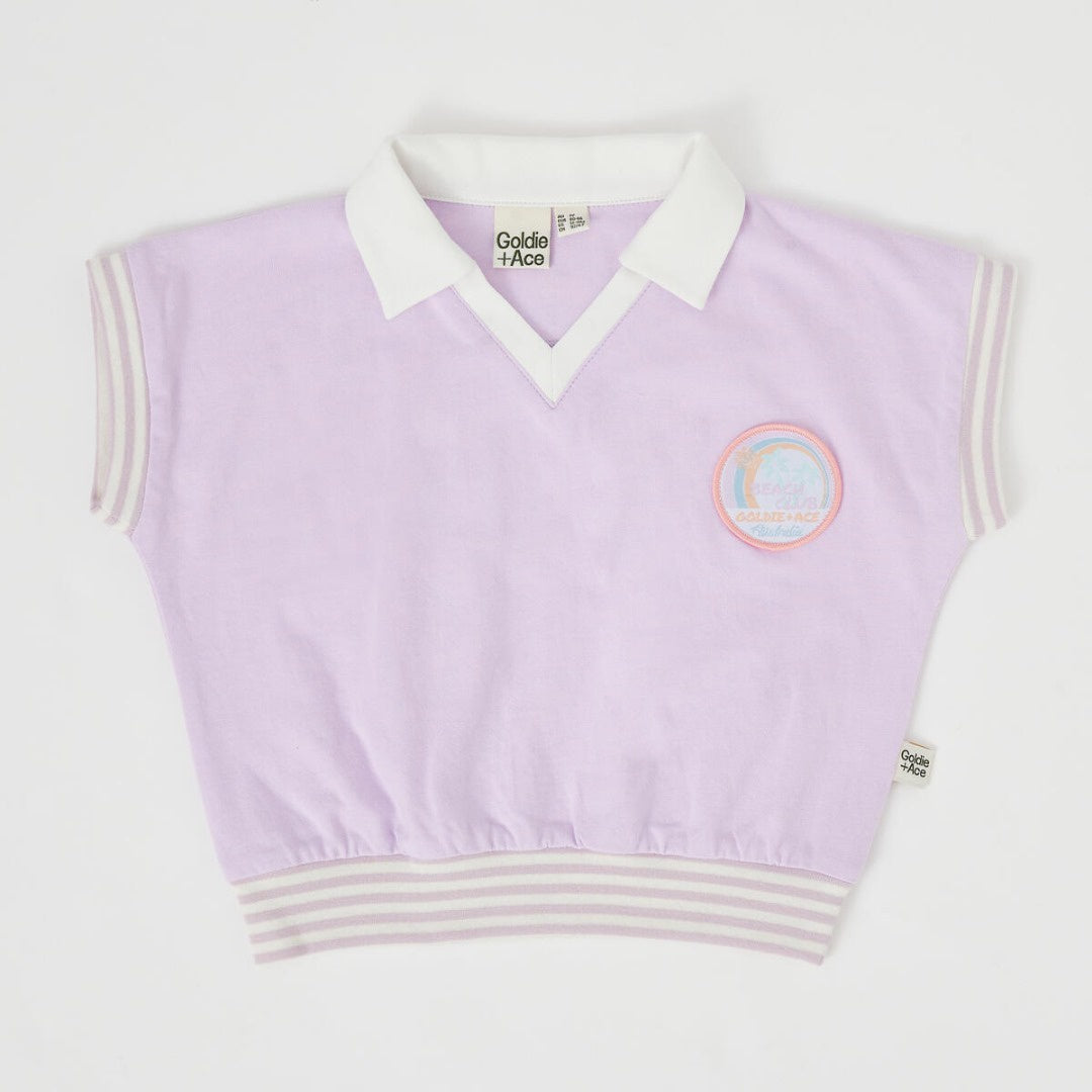Goldie & Ace - Beach Club Collared Relaxed Tee / Lilac