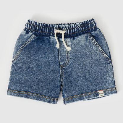 Goldie & Ace - Noah French Terry Denim Look Shorts / Dark Denim
