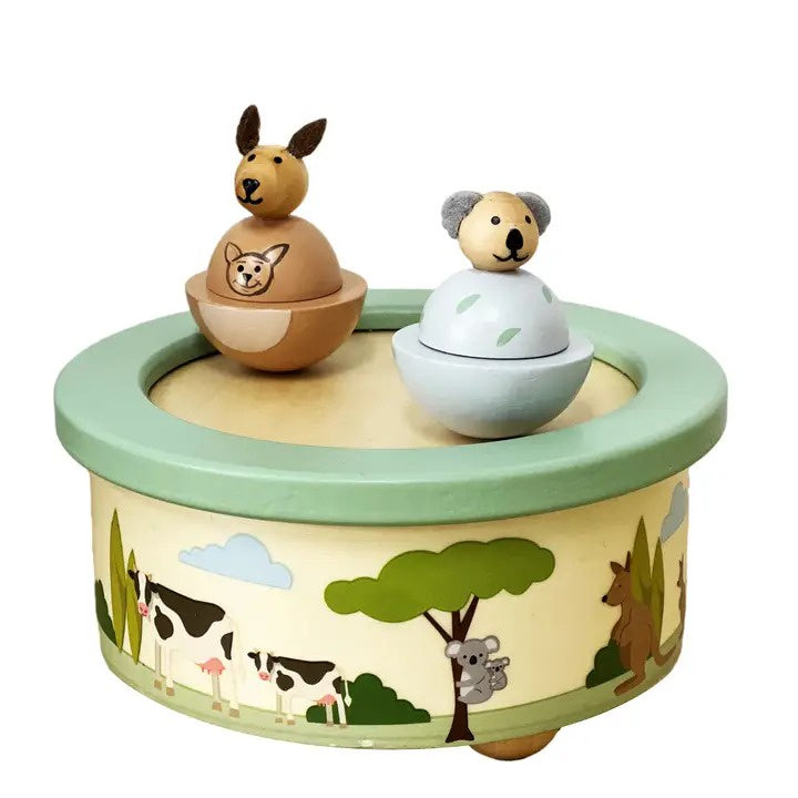 ToysLink - Wooden Kangaroo & Koala Music Box