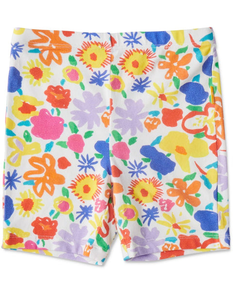 Kip & Co - Ken Done Summer Floral White Organic Cotton Bike Shorts