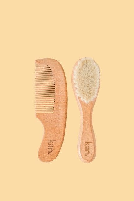 Kiin - Wooden Baby Brush + Comb Set