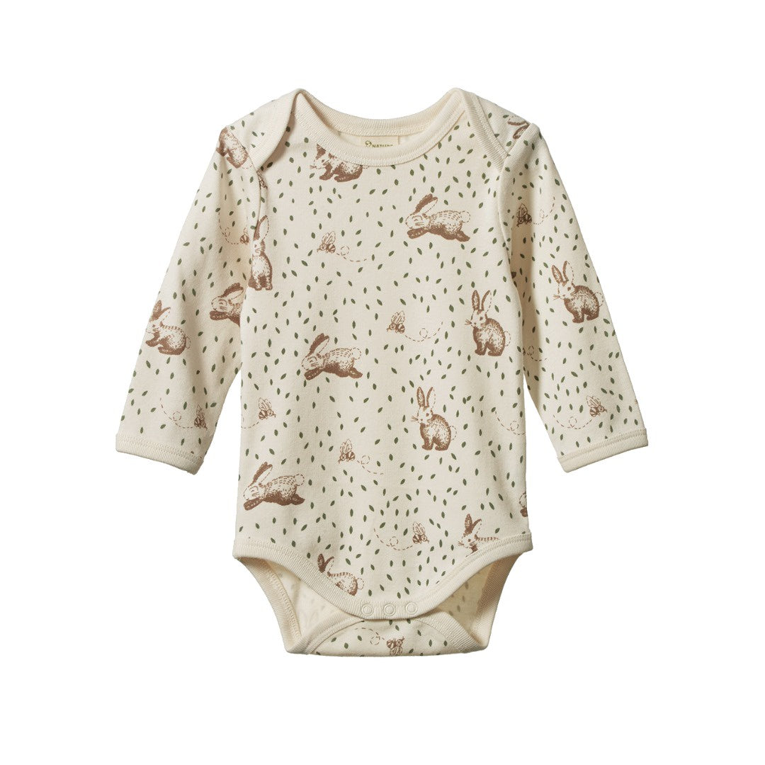 Nature Baby - Long Sleeve Bodysuit / Rabbitty Print