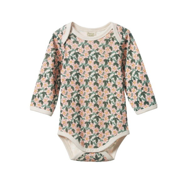 Nature Baby - Long Sleeve Bodysuit / Garland Print