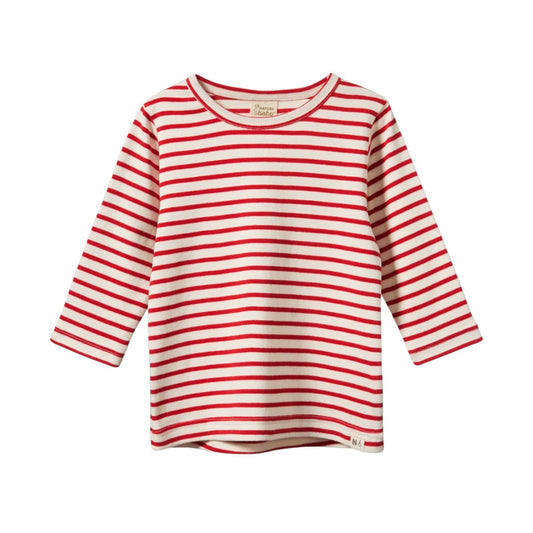 Nature Baby - Long Sleeve River Tee / Red Sailor Stripe