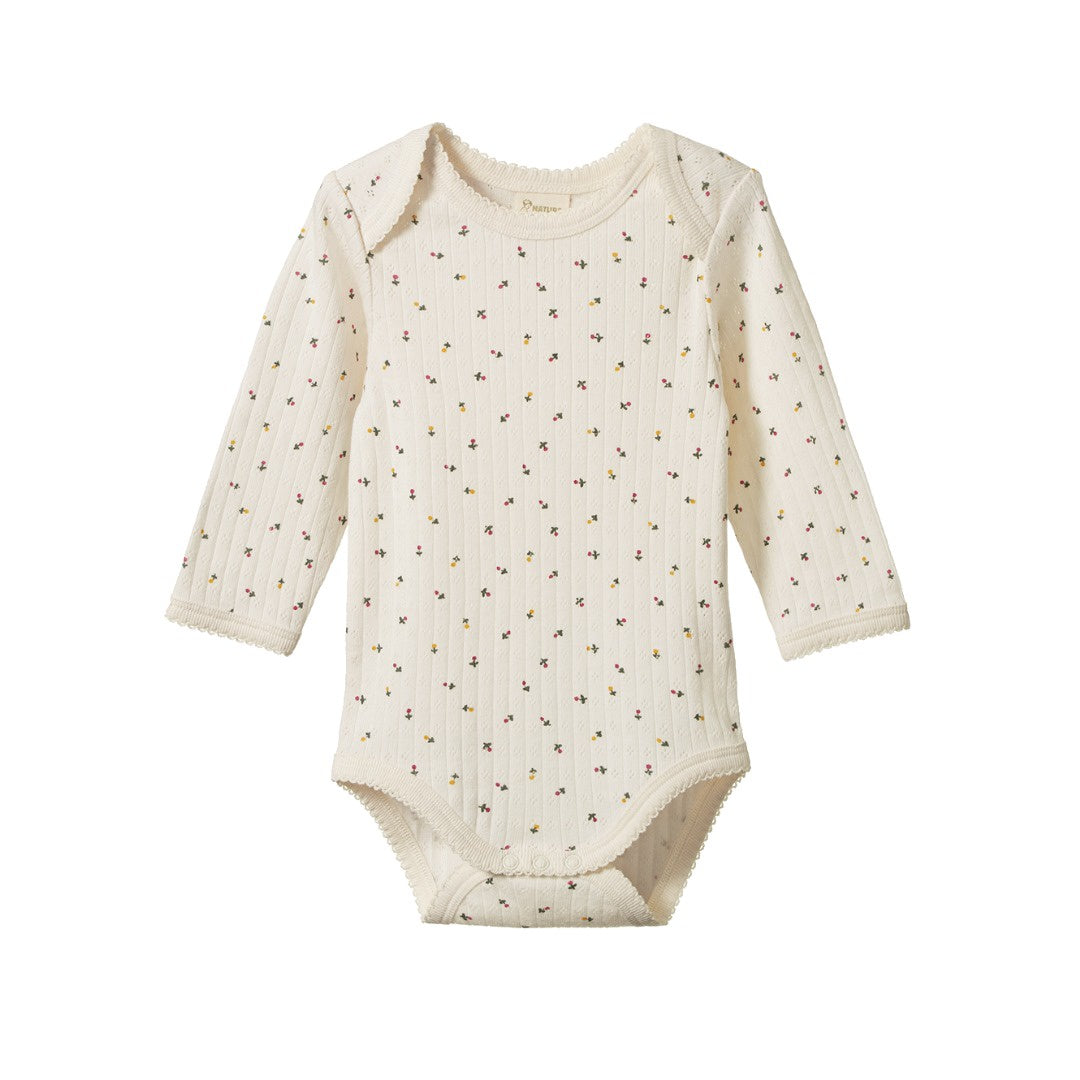 Nature Baby - Long Sleeve Bodysuit Pointelle / Aster Floral Print