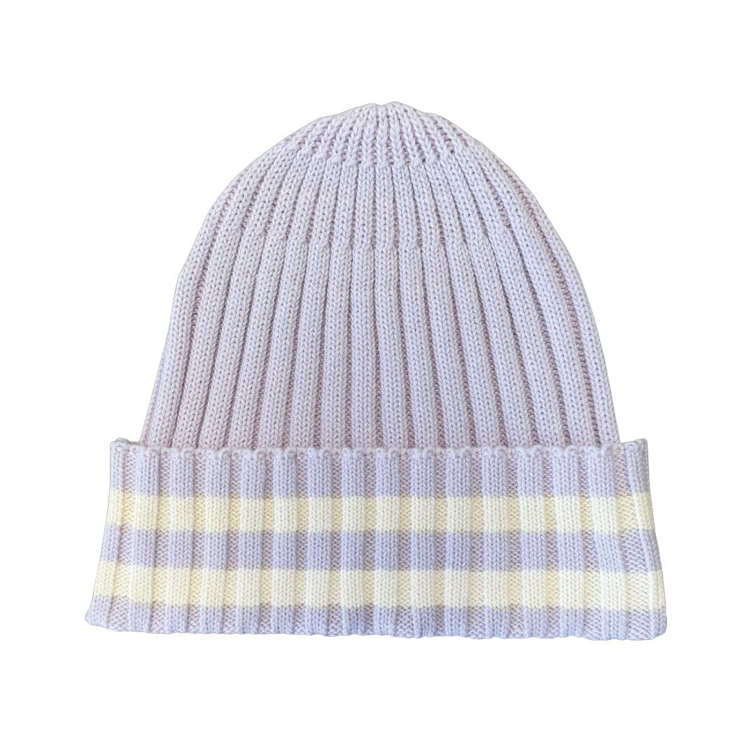 Grown Clothing - Organic Striped Pixie Beanie / Lilac Ice