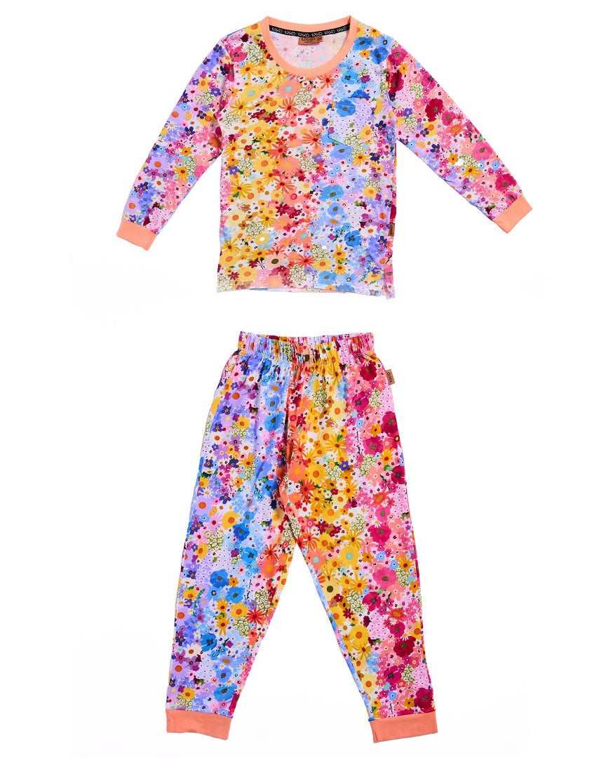 Kip & Co - Organic Cotton Long Sleeve Top & Pant Pyjama Set / Posie Lane