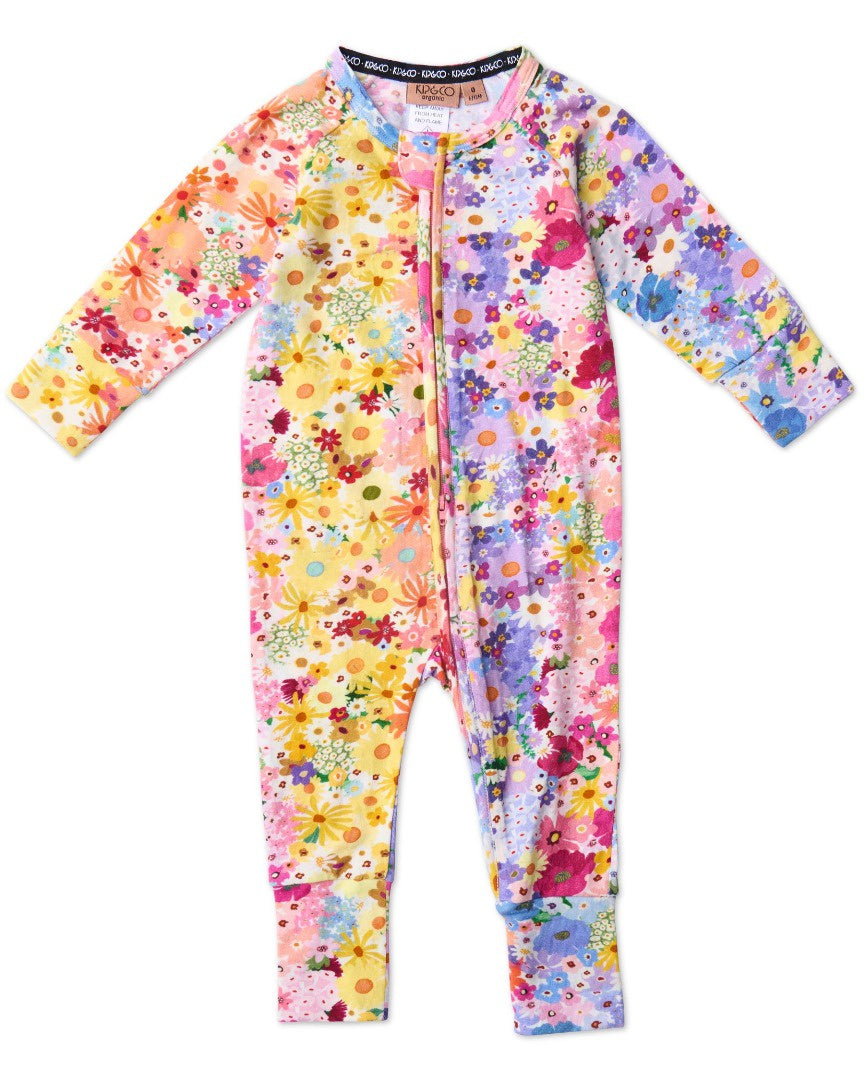 Kip & Co- Organic Long Sleeve Zip Romper / Posie Lane
