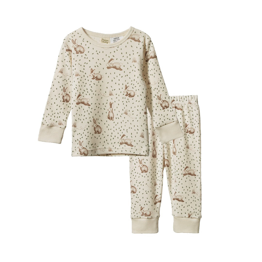 Nature Baby - 2PC Long Sleeve Pyjamas / Rabbitty Print