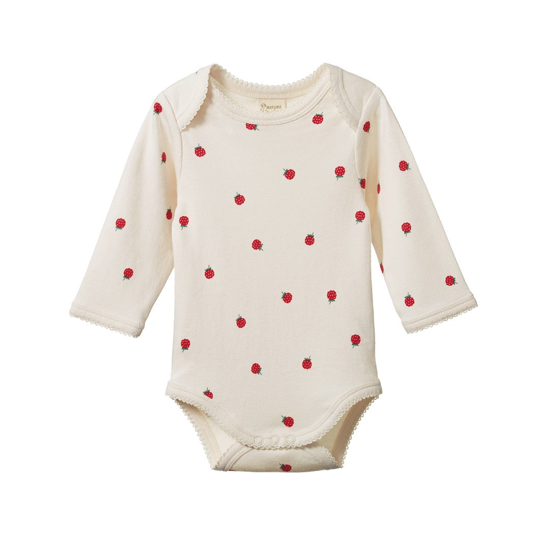 Nature Baby - Long Sleeve Bodysuit / Raspberry Print