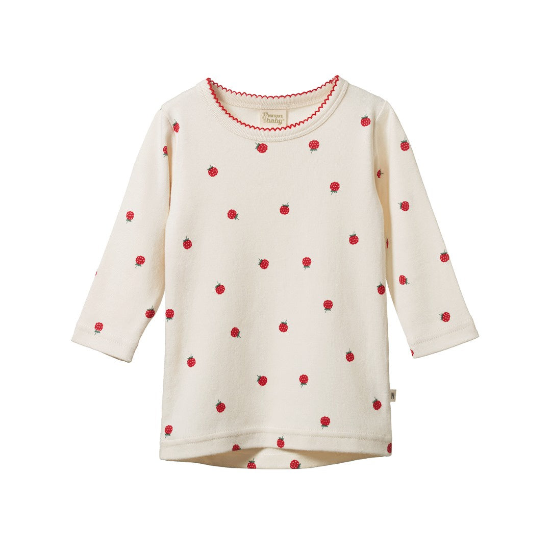 Nature Baby - Long Sleeve Cloud Tee / Raspberry Print