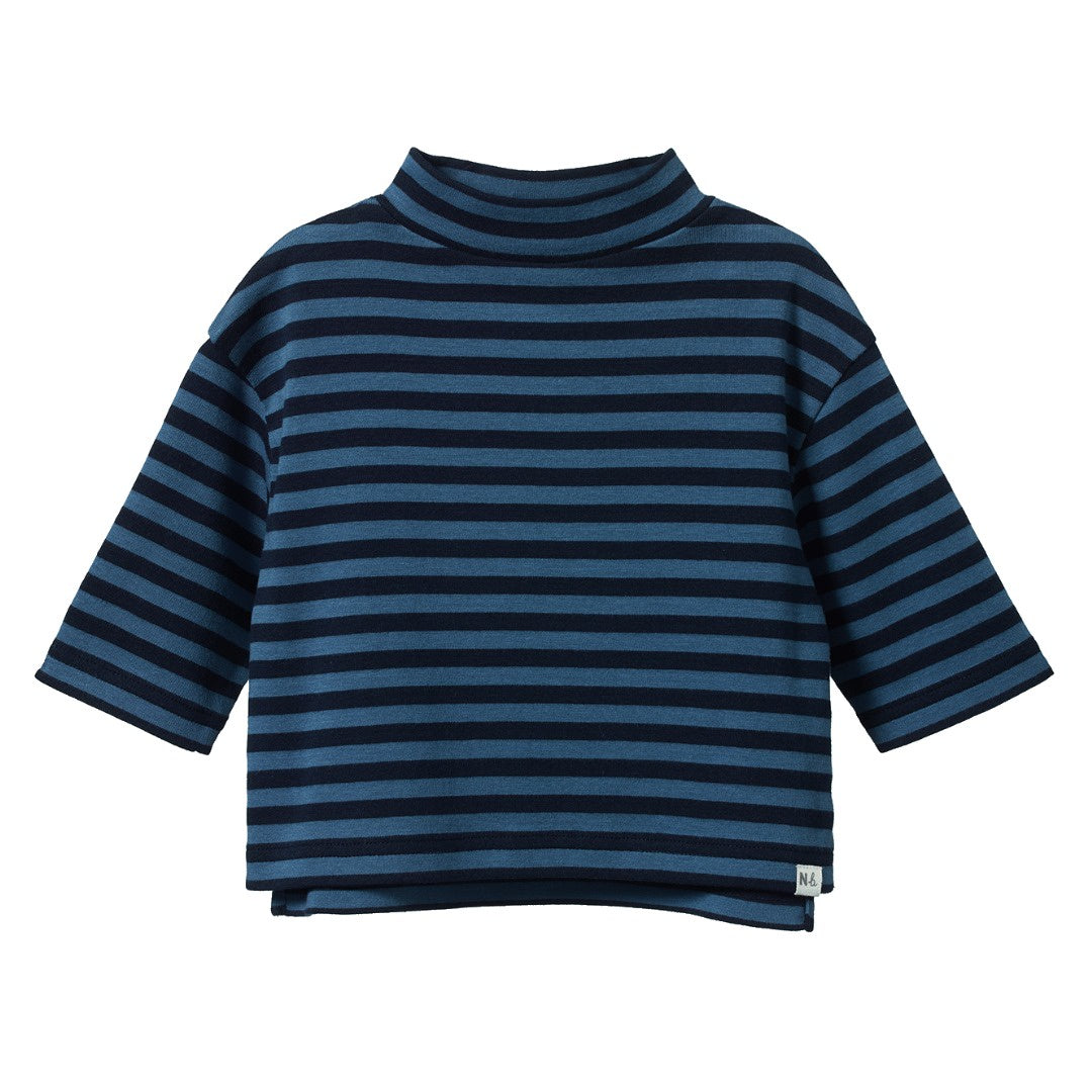 Nature Baby - Turtle Neck / Navy / Teal Sea Stripe