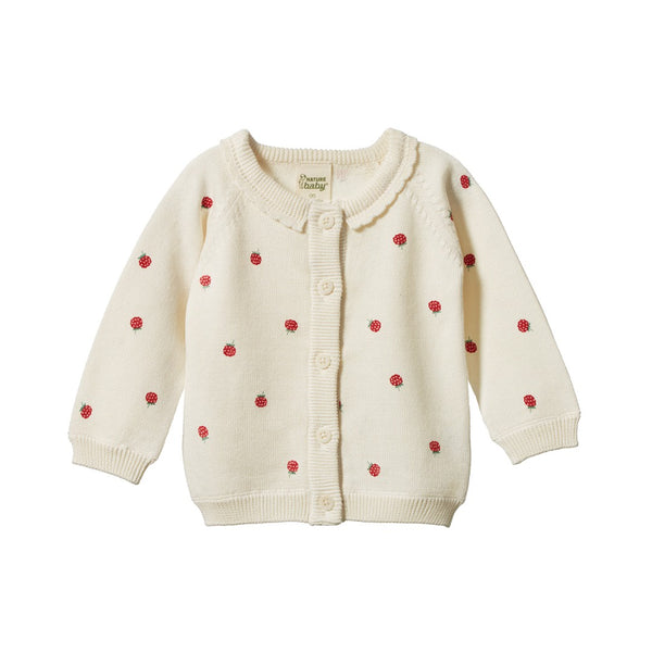 Nature Baby - Piper Cardigan / Raspberry Print