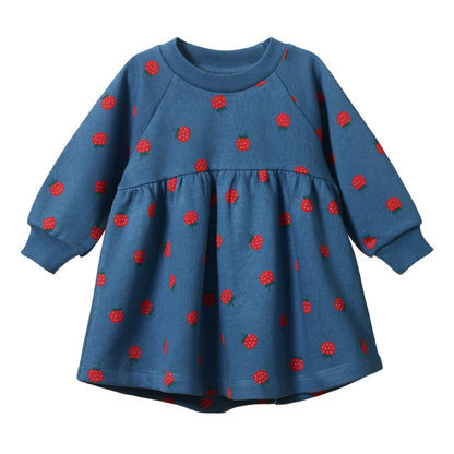 Nature Baby - Ines Dress / Raspberry Blue Print