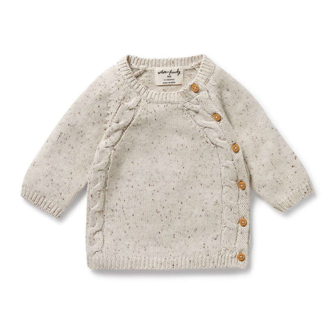 Wilson + Frenchy - Organic Knitted Kimono Cardigan / Cookie and Cream