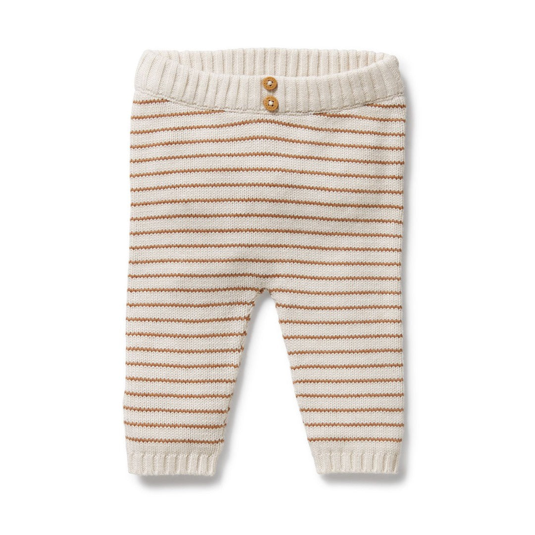 Wilson + Frenchy - Organic Knitted Legging / Cinnamon Stripe
