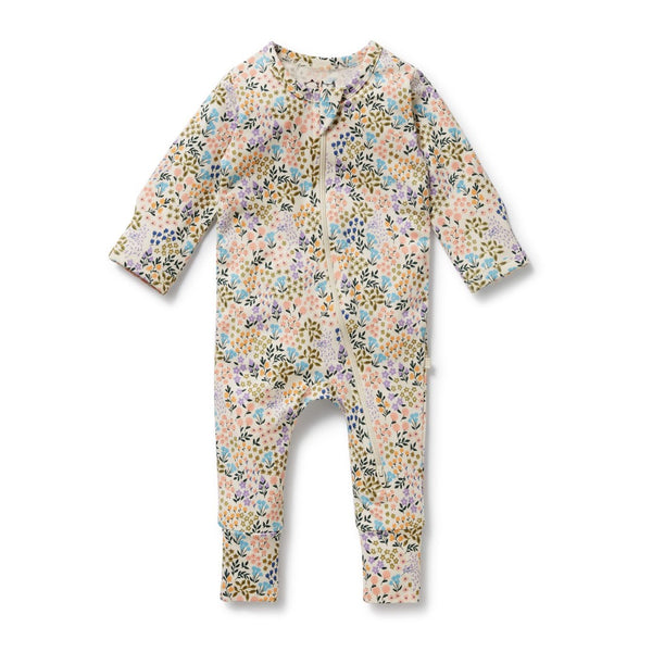 Wilson + Frenchy - Organic Zipsuit with Feet / Tiny Bloom