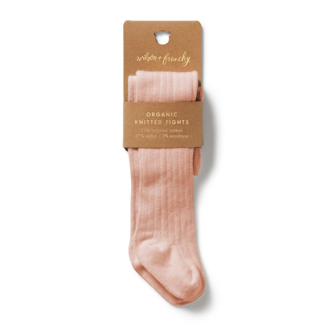 Wilson + Frenchy - Organic Ribbed Tights / Pink