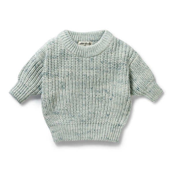 Wilson + Frenchy - Organic Knitted Jumper / Moss Speckle