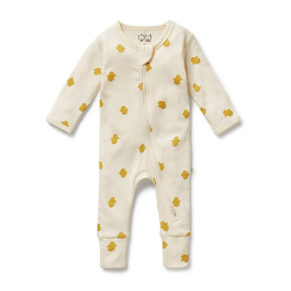 Wilson + Frenchy - Organic Zipsuit With Feet / Little Chick