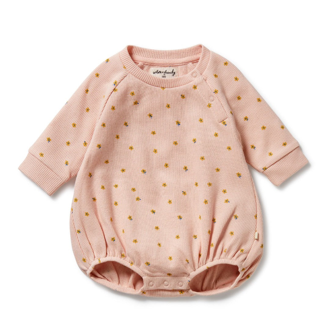 Wilson + Frenchy - Organic Waffle Bodysuit / Little Fleur