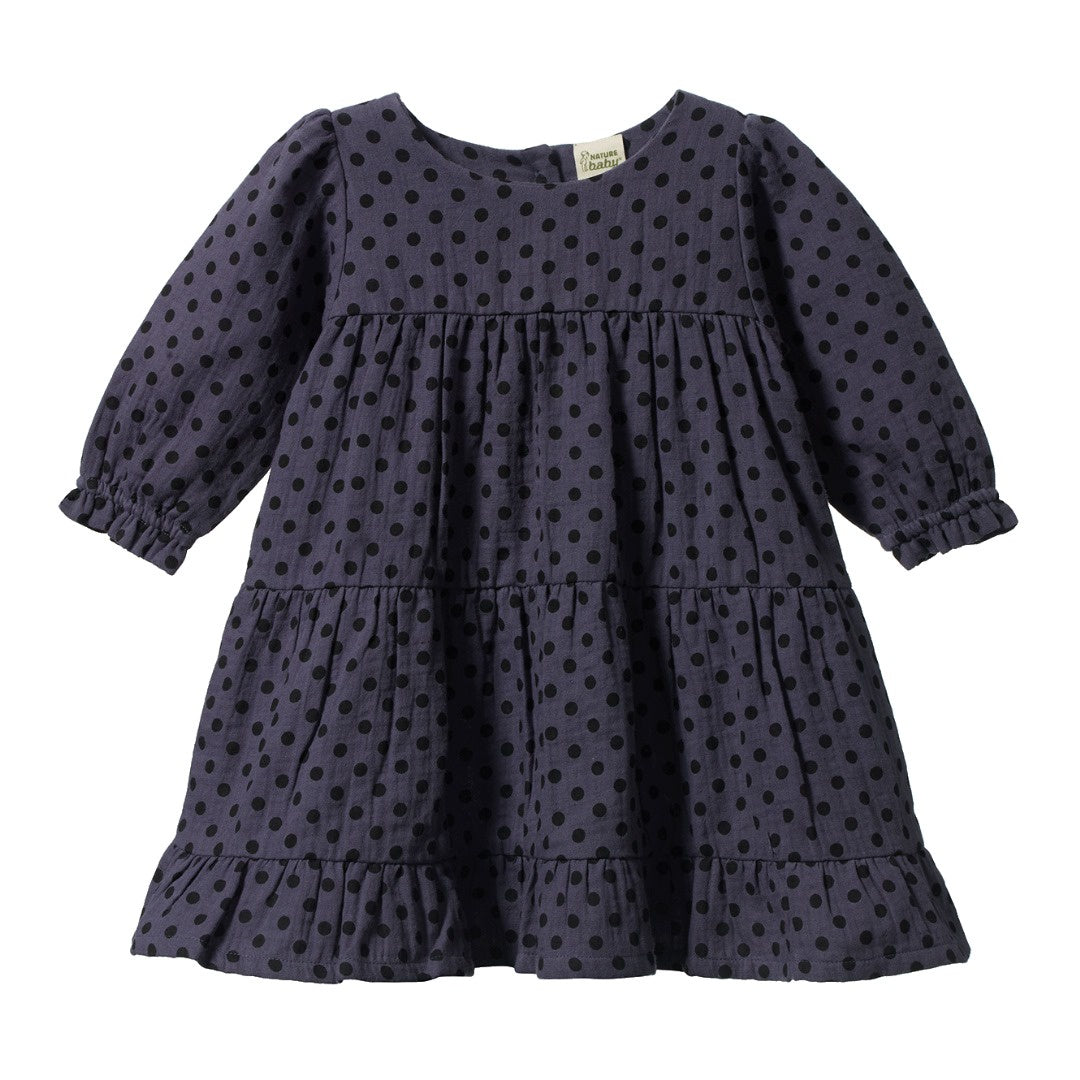 Nature Baby - Elliot Dress / Violet Polka Dot Print