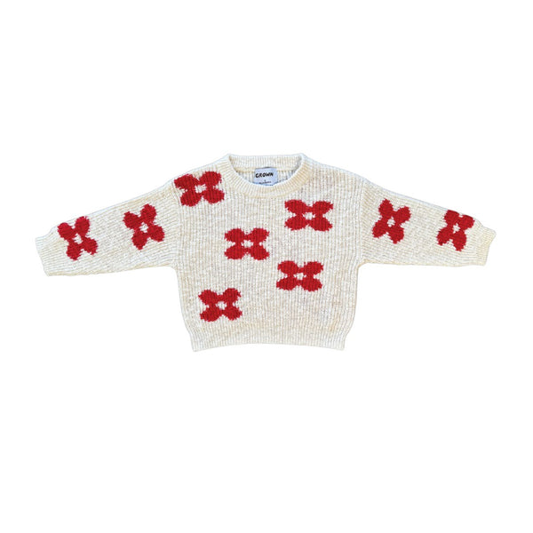 Grown Clothing - Knitted Posy Pull Over / Milk
