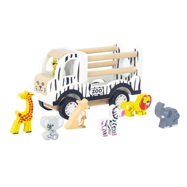 Toyslink - Wooden Pullback Zoo Truck with Animals