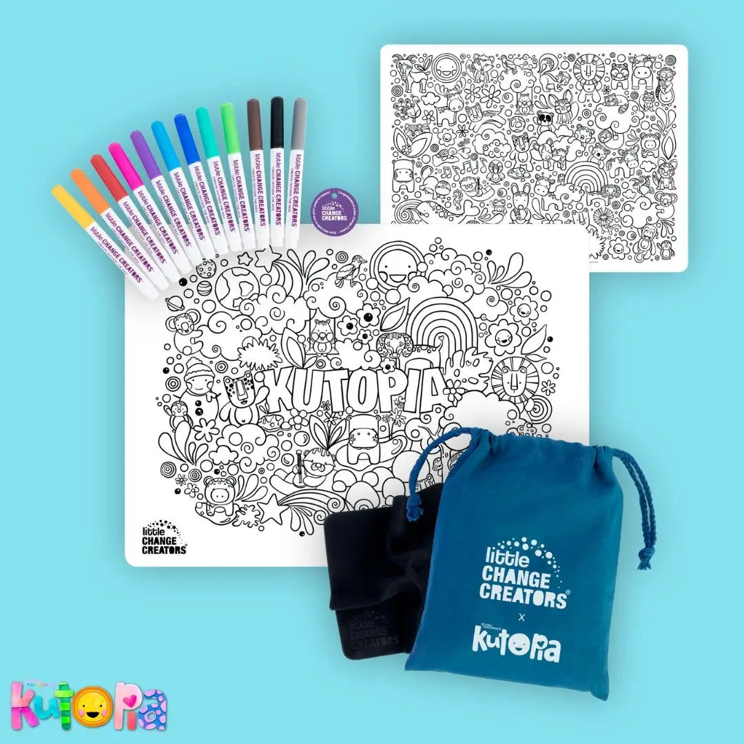 Little Change Creators - Kutopia Reusable Colouring Mat Designed By Kasey Rainbow