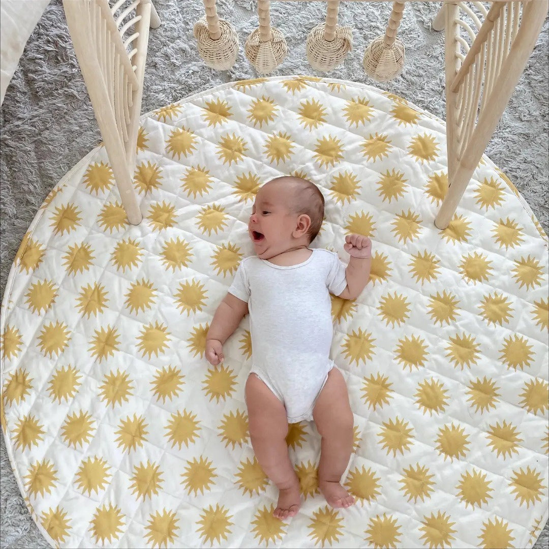 The Bundle Co - 100% Quilted Cotton Reversible Playmat / Sunshine