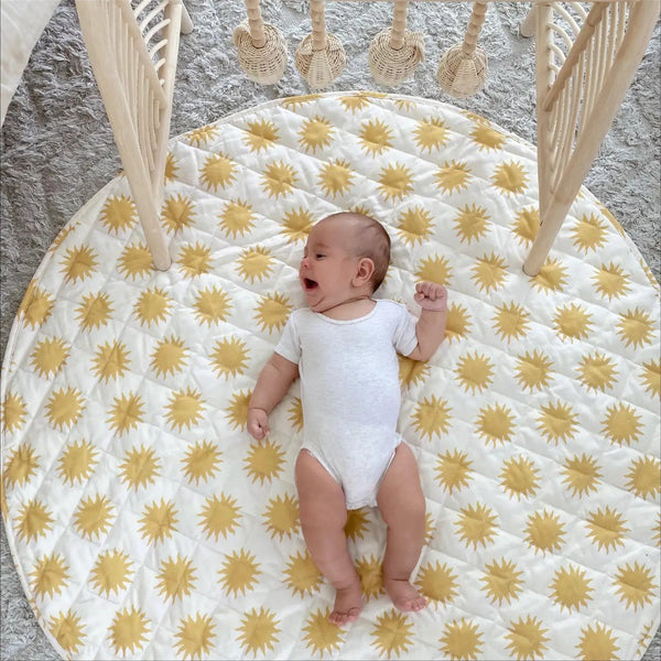 The Bundle Co - 100% Quilted Cotton Reversible Playmat / Sunshine