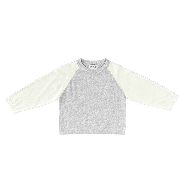Grown Clothing - Raglan Long Sleeve Tee - Grey Marle