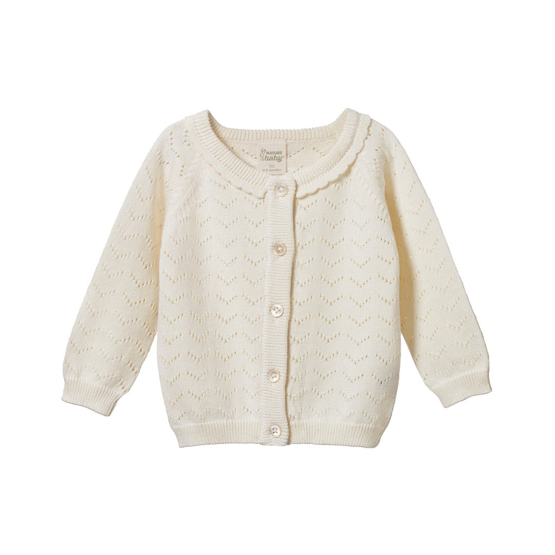 Nature Baby - Piper Cardigan / Natural Pointelle