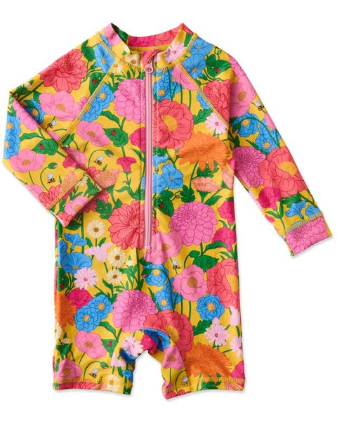 Kip & Co - Baby Long Sleeve Zip Bathers / Follow The Sun Yellow