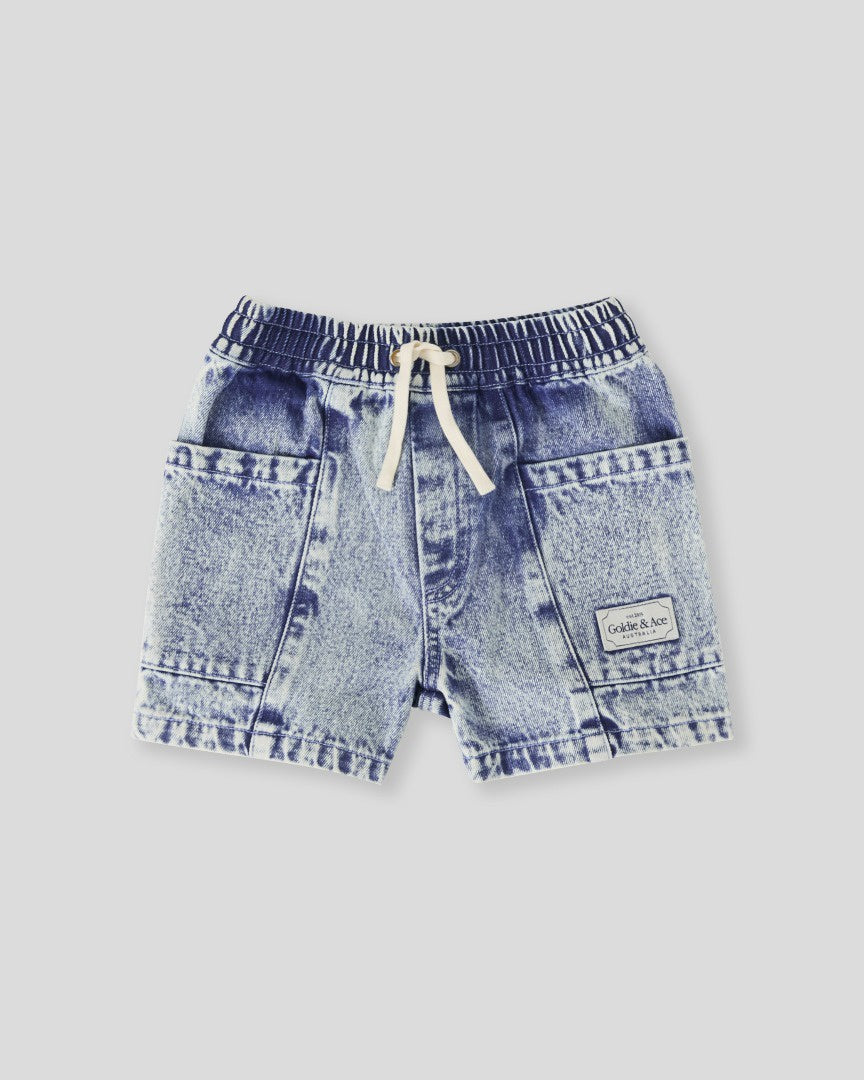 Goldie & Ace - Noah Denim Pocket Shorts / Light Denim