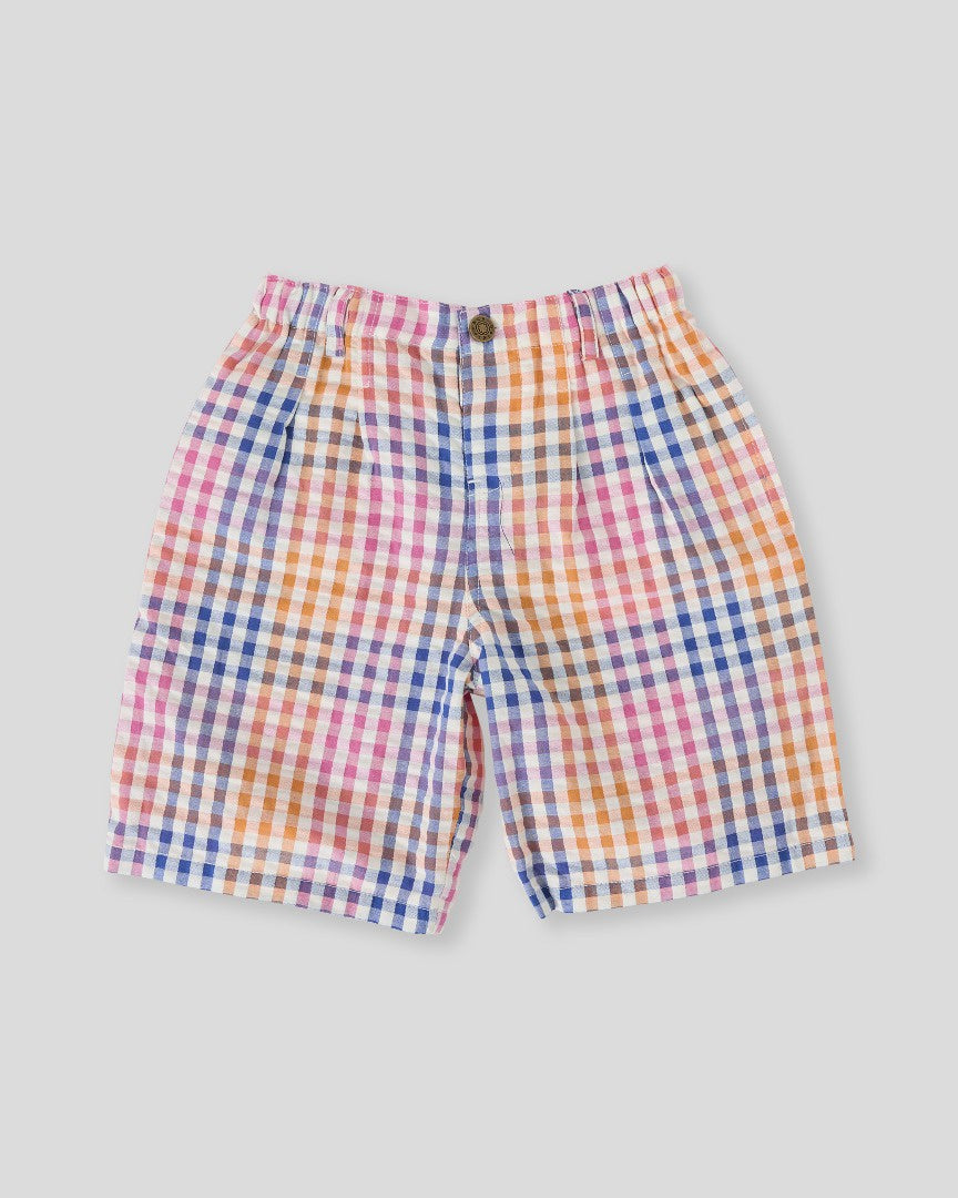 Goldie & Ace - Rainbow Gingham Kirby Relaxed Shorts