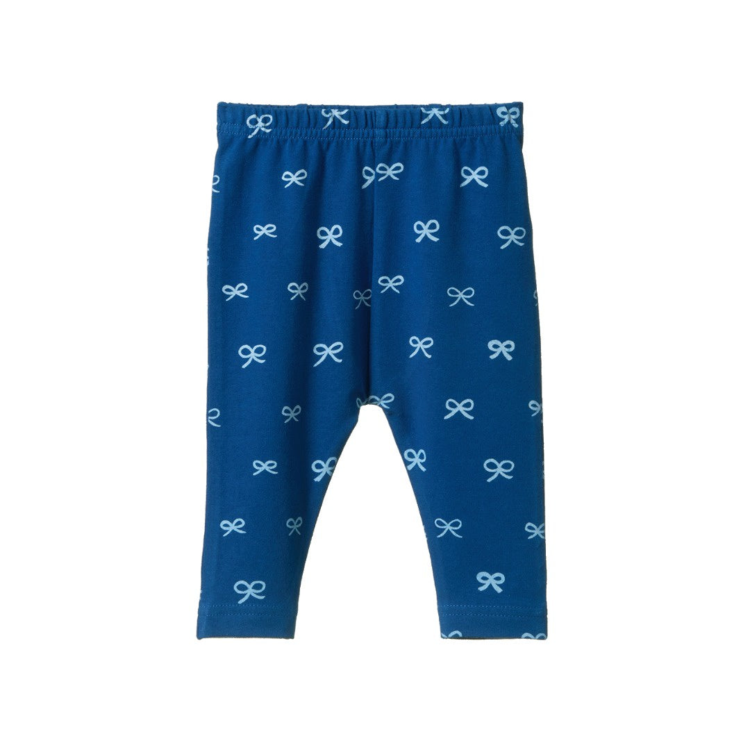 Nature Baby - Leggings / Ribbons Blue Print