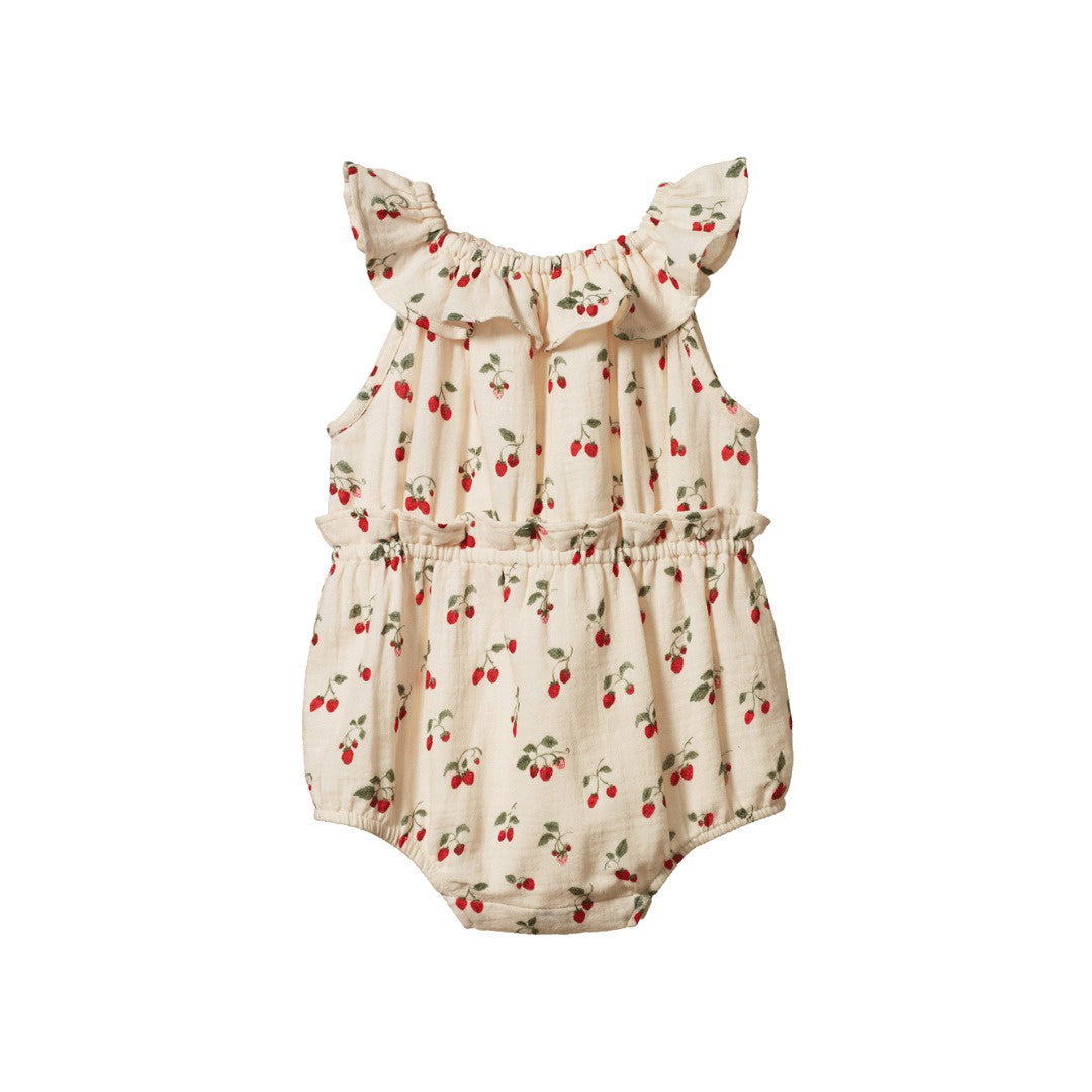 Nature Baby - Plum Suit Muslin / Strawberry Blush Print
