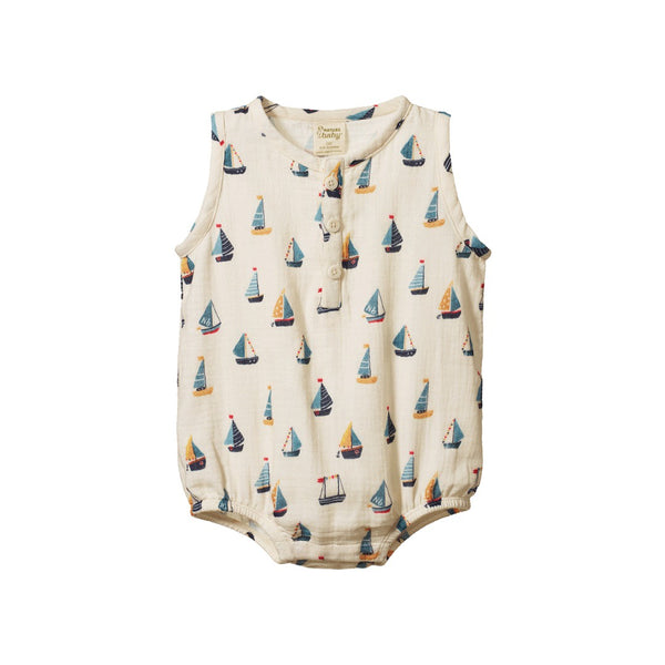Nature Baby - Cedar Suit Muslin / Regatta Print