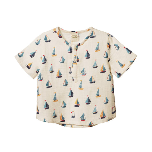 Nature Baby - Short Sleeve Caravan Shirt / Regatta Print