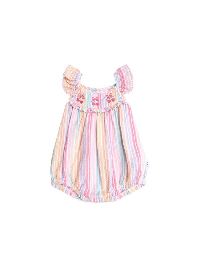 Huxbaby - Rainbow Stripe Frill Playsuit