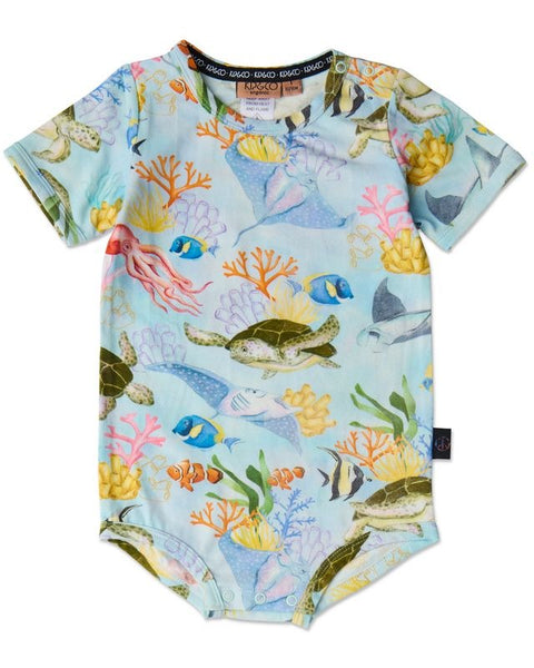 Kip & Co - Organic Short Sleeve Romper / Reef Life