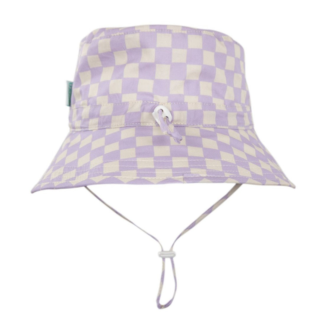 Acorn - Broad Brim Bucket Hat / Lavender Checks