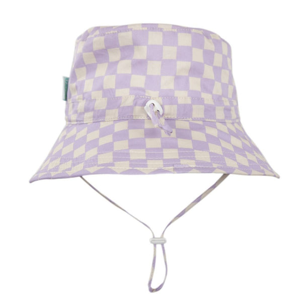 Acorn - Broad Brim Bucket Hat / Lavender Checks