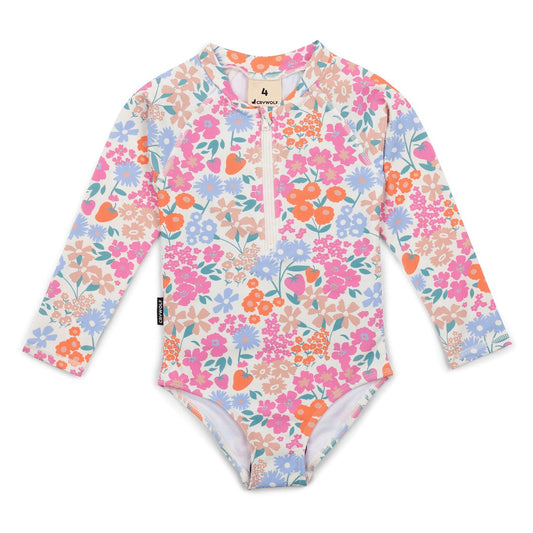 Cry Wolf - Long Sleeve Swimsuit / Berry Garden