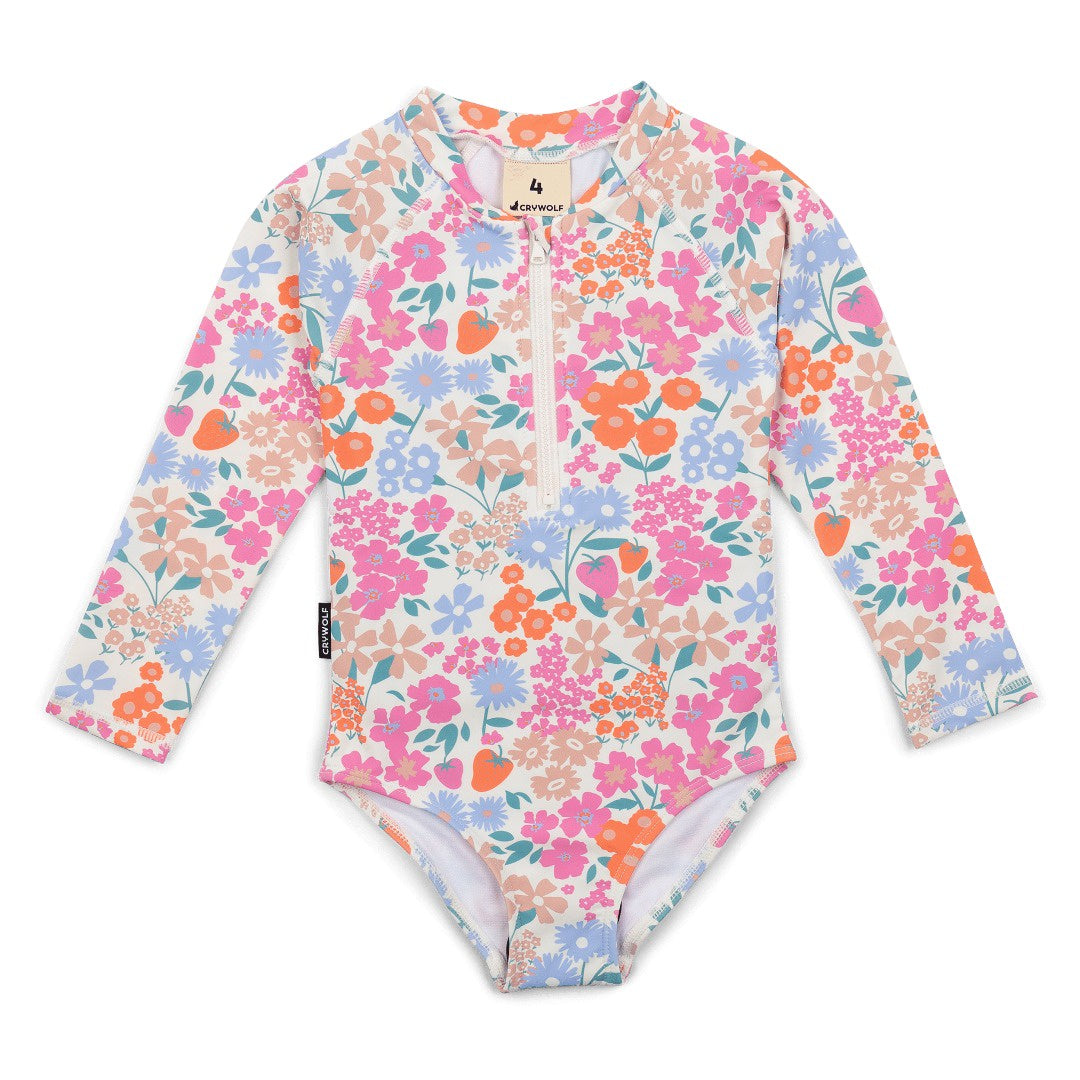 Cry Wolf - Long Sleeve Swimsuit / Berry Garden