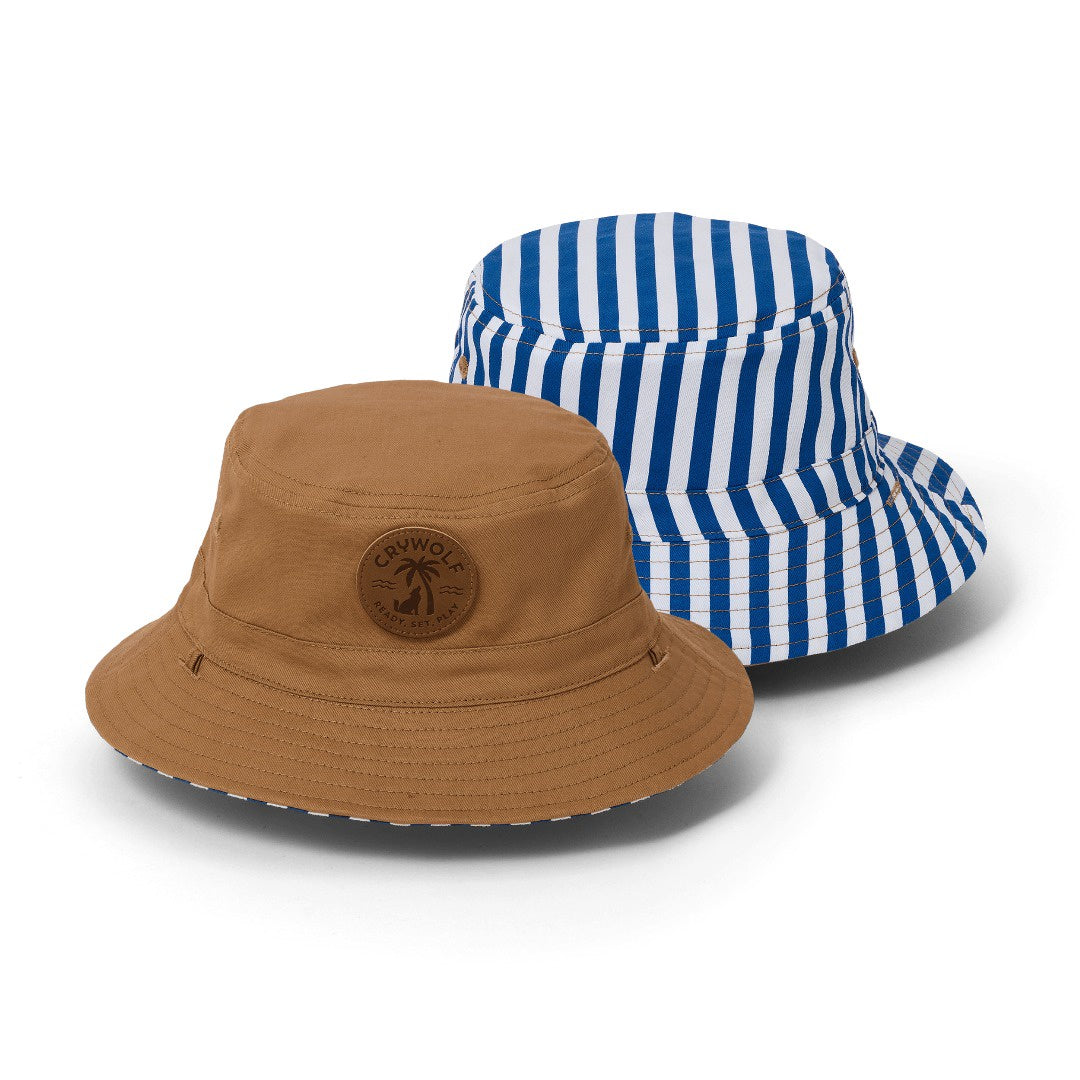 Cry Wolf - Reversible Bucket Hat / Deep Sea Stripe