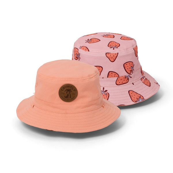 Cry Wolf - Reversible Bucket Hat / Strawberry Splash