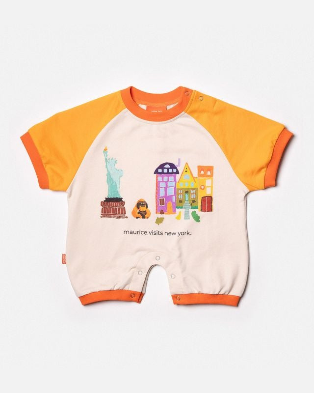 Das Ist Maurice - Romper Tangerine & Off White